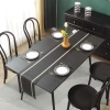 The table flag is modern, simple, fashionable, elegant, creative and high-end. It features a Nordic-style bed flag, a bed cover, a coffee table and dining table decoration fabric, a long, light and luxurious tablecloth and table flag Item Picture